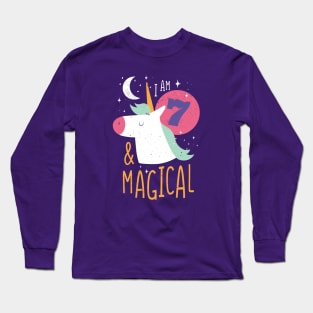 I'm 7 & Magical | Fun Unicorn Birthday Long Sleeve T-Shirt